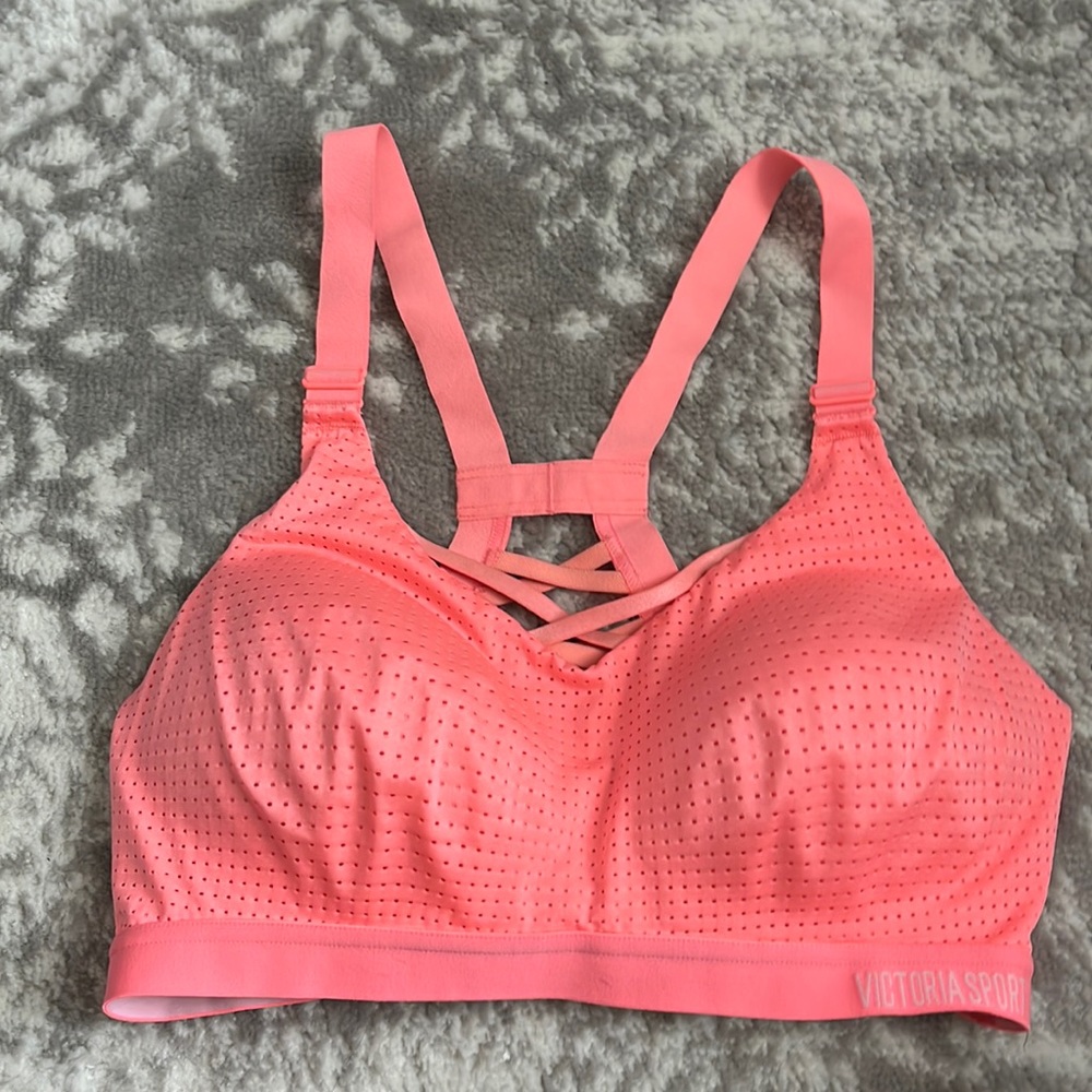 Victoria's Secret Sport Sports Bra 36C adjustable straps orange bright